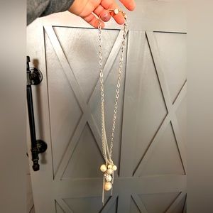 Vera Wang long silver necklace